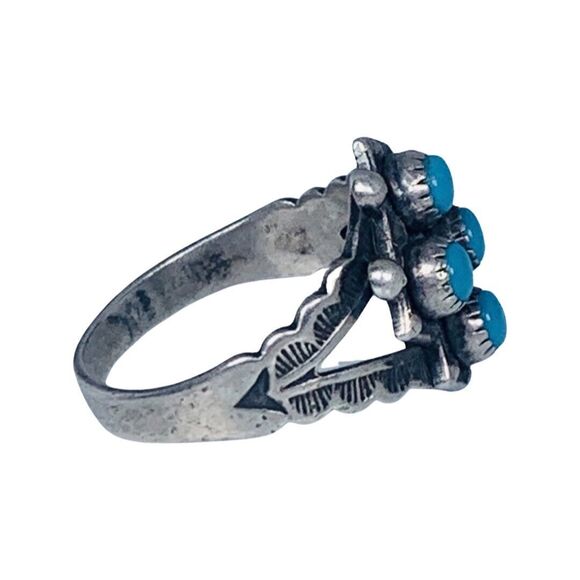 Native American 925 Sterling Silver Blue Turquoise Ring Sz 5 Sleeping Beauty - Picture 7 of 14